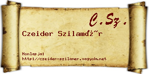 Czeider Szilamér névjegykártya